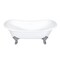 Aqua Eden Clawfoot Bathtubs, 71.63 L, 29.75 W, White/Polished Chrome, Cast Iron VCTNDS7231NL1 - alternate 1
